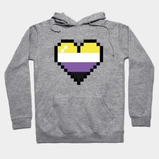 Non binairy 8 bit heart Hoodie